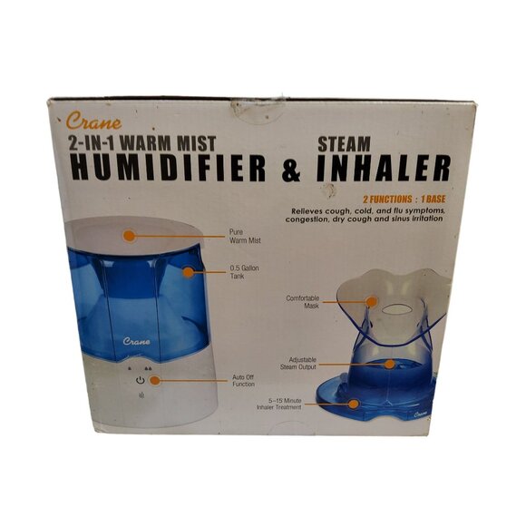 new crane 2 in 1 warm mist steam humidifier inhaler - Picture 2 of 6